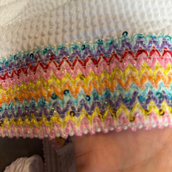 NWOT CUPSHE white sequin two piece swimsuit - Picture 4 of 9